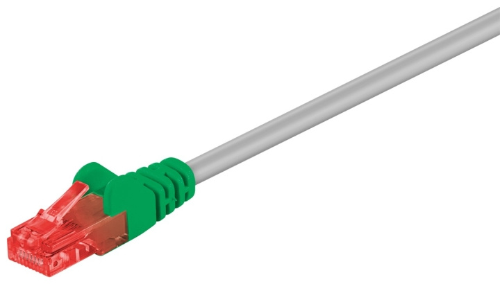 Goobay CAT 6 Crossover Patch Cable, U/UTP, grey, green copper-clad aluminium wire (CCA), 2 m in the group COMPUTERS & PERIPHERALS / Computer cables / Network cables / Cat6 at TP E-commerce Nordic AB (C43290)