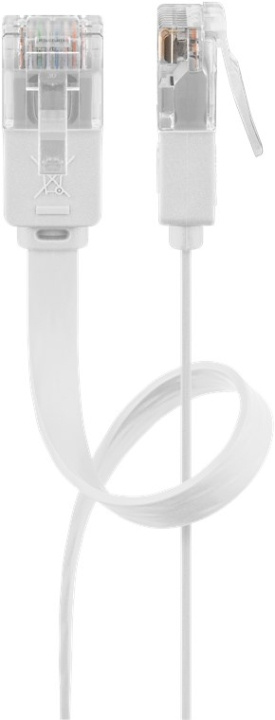 Goobay CAT 6 Flat Patch Cable, U/UTP, white copper conductor (CU), 0.5 m in the group COMPUTERS & PERIPHERALS / Computer cables / Network cables / Cat6 at TP E-commerce Nordic AB (C43549)