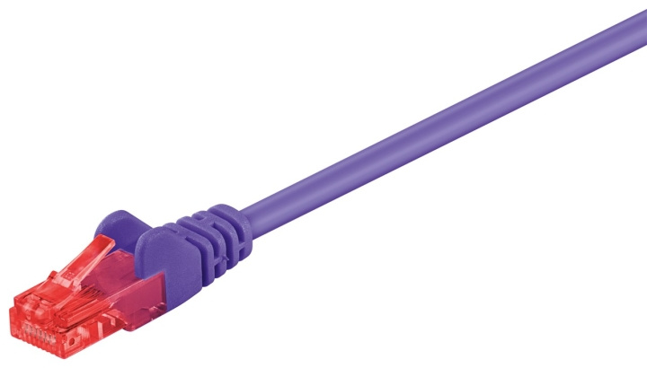 Goobay CAT 6 Patch Cable, U/UTP, violet copper-clad aluminium wire (CCA), 0.25 m in the group COMPUTERS & PERIPHERALS / Computer cables / Network cables / Cat6 at TP E-commerce Nordic AB (C43567)