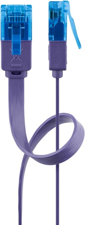 Goobay CAT 6A Flat Patch Cable U/UTP, violet copper conductor (CU), 0.5 m in the group COMPUTERS & PERIPHERALS / Computer cables / Network cables / Cat6 at TP E-commerce Nordic AB (C43650)