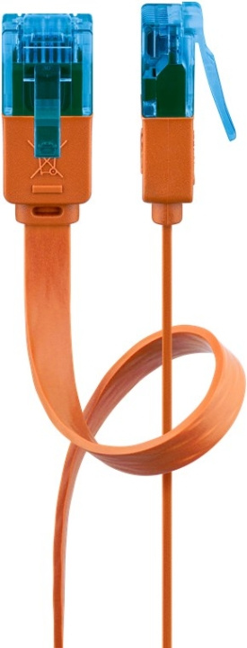 Goobay CAT 6A Flat Patch Cable U/UTP, orange copper conductor (CU), 2 m in the group COMPUTERS & PERIPHERALS / Computer cables / Network cables / Cat6 at TP E-commerce Nordic AB (C43663)