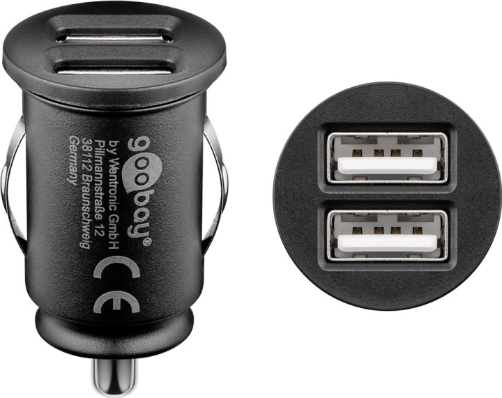 Goobay Dubbel USB-bilsladdare (12 W) 12 W max. 2,4 A (12/24 V) 2x USB in the group SMARTPHONE & TABLETS / Chargers & Cables / Car chargers / Car chargers USB at TP E-commerce Nordic AB (C43975)