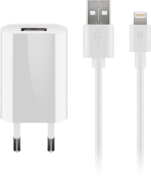 Goobay Apple Lightning laddningssats (5 W) Strömförsörjning med Apple Lightning-kabel 1 m (vit) in the group SMARTPHONE & TABLETS / Chargers & Cables / Wall charger / Wall charger Lightning at TP E-commerce Nordic AB (C43977)