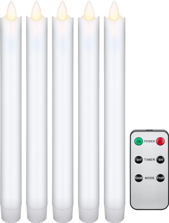 Goobay Set med 5 vita LED riktiga vax stav ljus, inkl. fjärrkontroll Vacker och säker belysningslösning för många områden som hus och loggia, kontor eller skolor in the group HOME ELECTRONICS / Lighting / Other lighting at TP E-commerce Nordic AB (C44013)