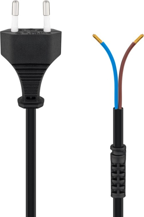 Goobay Kabel med euro-kontakt för montering, 1,5 m, svart Euro-kontakt (typ C, CEE 7/16) > lösa kabeländar in the group HOME, HOUSEHOLD & GARDEN / Electricity & Lighting / electrical installation / Accessories at TP E-commerce Nordic AB (C44020)