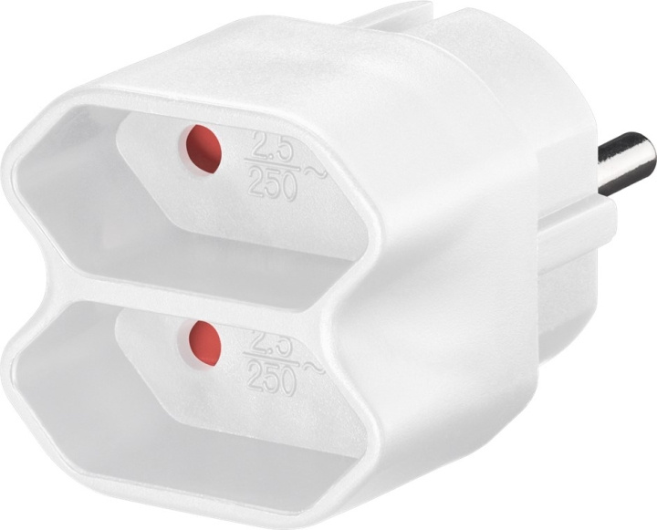 Goobay Adapter för uttag Kompakt adapter med två eurouttag in the group HOME, HOUSEHOLD & GARDEN / Electricity & Lighting / Power strips at TP E-commerce Nordic AB (C44024)