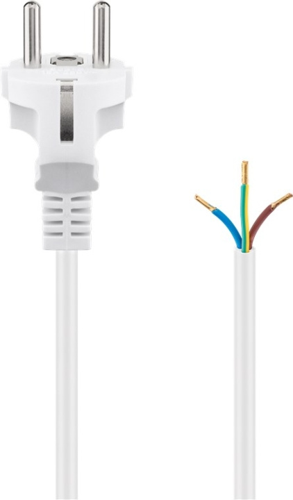 Goobay Kabel för skyddskontakt för montering, 1,5 m, vit stickkontakt med skyddsjord (typ F, CEE 7/7) > lösa kabeländar in the group HOME, HOUSEHOLD & GARDEN / Electricity & Lighting / electrical installation / Accessories at TP E-commerce Nordic AB (C44034)