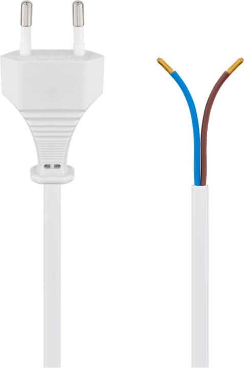 Goobay Kabel med euro-kontakt för montering, 1,5 m, vit Euro-kontakt (typ C, CEE 7/16) > lösa kabeländar in the group HOME, HOUSEHOLD & GARDEN / Electricity & Lighting / electrical installation / Accessories at TP E-commerce Nordic AB (C44035)