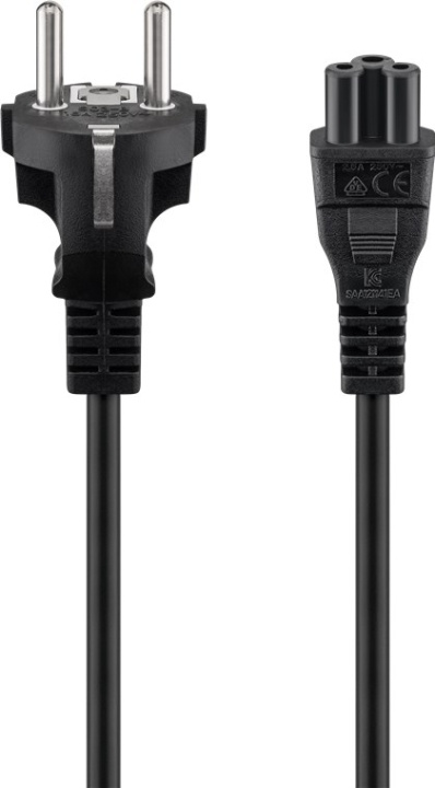 Goobay Kabel för nätanslutning (skyddskontakt), 1 m, svart Jordkontaktstift (typ F, CEE 7/7) > Uttag C5 in the group COMPUTERS & PERIPHERALS / Computer cables / Device kable at TP E-commerce Nordic AB (C44055)