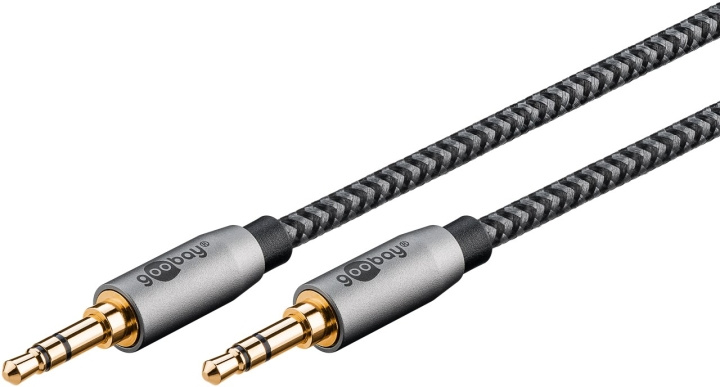 Goobay Ljudanslutningskabel AUX, 3,5 mm stereo, 0,5 m, Sharkskin Grey Pawl 3,5 mm plugg (3-stift, Stereo) > Pawl 3,5 mm plugg (3-stift, Stereo) in the group HOME ELECTRONICS / Cables & Adapters / Audio analog / 3.5 mm at TP E-commerce Nordic AB (C44120)