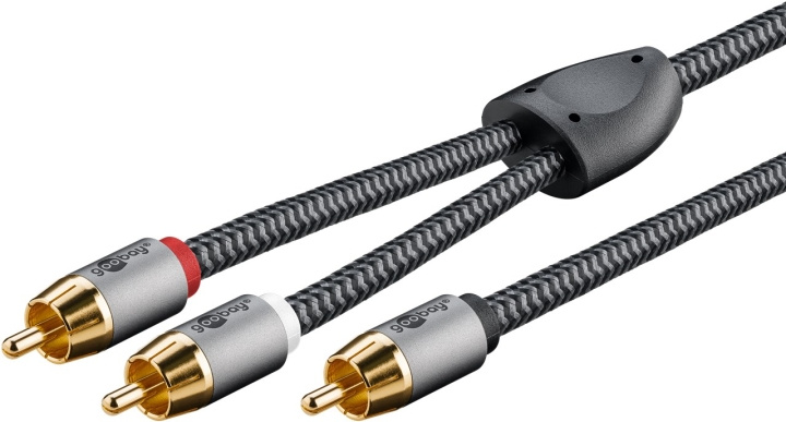 Goobay RCA-splitterkabel, 2 m, Sharkskin Grey Cinch kontakten (woofer, Center) > 2x Cinch kontakten (woofer) in the group HOME ELECTRONICS / Cables & Adapters / RCA / Cables at TP E-commerce Nordic AB (C44130)