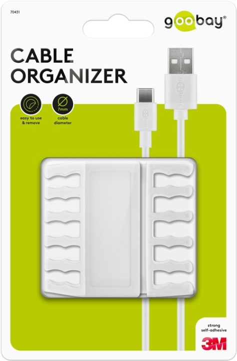 Goobay Kabelhantering 5 urtag, vit 2-pack för att ordna och fästa, avtagbar in the group HOME ELECTRONICS / Cables & Adapters / Kable management at TP E-commerce Nordic AB (C44153)