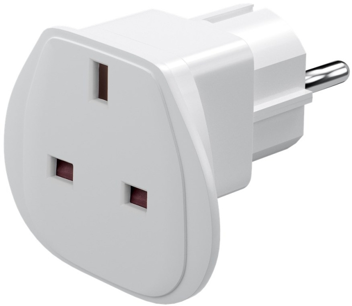 Goobay Reseadapter Storbritannien till EU, vit UK-uttag > stickkontakt med skyddsjord (typ F, CEE 7/7) in the group HOME, HOUSEHOLD & GARDEN / Electricity & Lighting / Travel adapters at TP E-commerce Nordic AB (C44207)