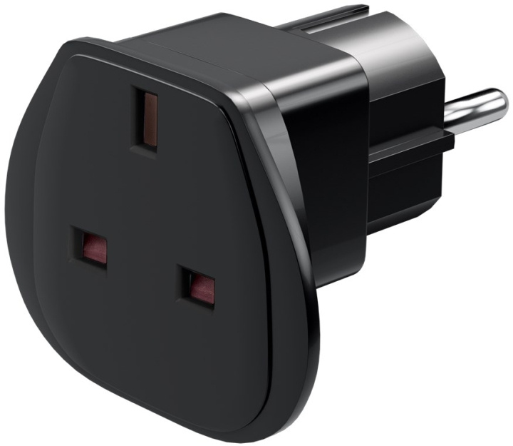 Goobay Reseadapter Storbritannien till EU, svart UK-uttag > stickkontakt med skyddsjord (typ F, CEE 7/7) in the group HOME, HOUSEHOLD & GARDEN / Electricity & Lighting / Travel adapters at TP E-commerce Nordic AB (C44208)