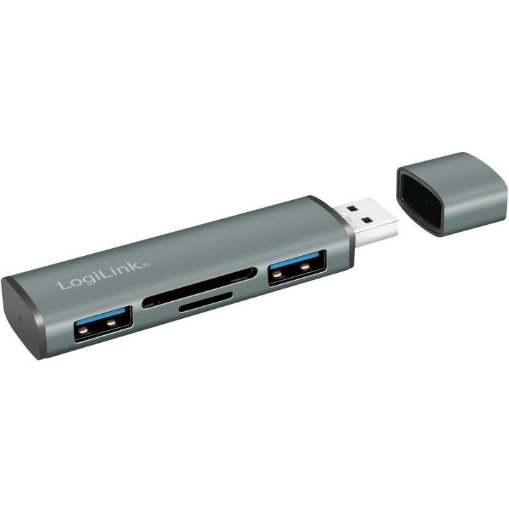 LogiLink USB-hub (USB 3.2 Gen2) Minneskortsläsare/USB-A in the group COMPUTERS & PERIPHERALS / Computer accessories / USB-Hubs at TP E-commerce Nordic AB (C44265)