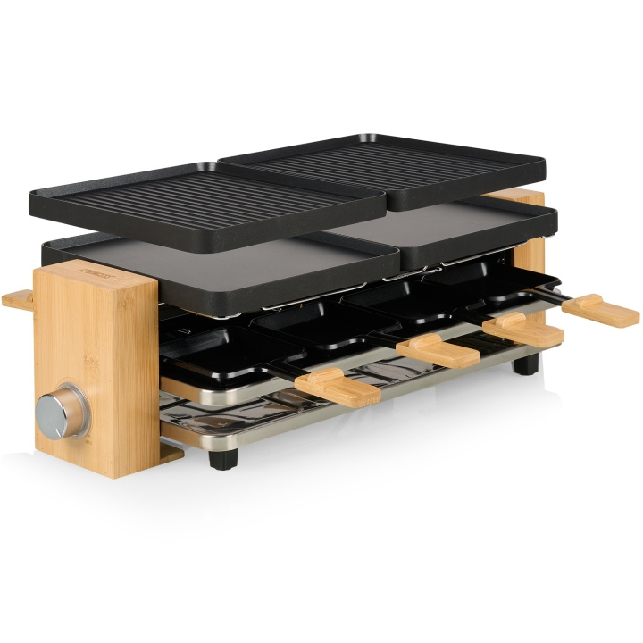 Princess Raclette Pure 8 Bamboo 162918 in the group HOME, HOUSEHOLD & GARDEN / Household appliances / Toasters & Bread grills / Table grills & Raclette at TP E-commerce Nordic AB (C44277)