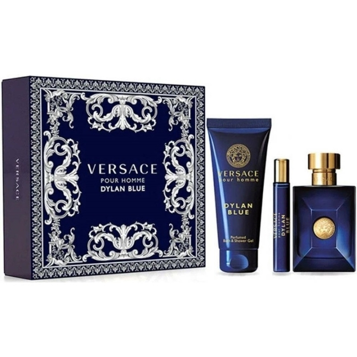 Versace Giftset Versace Pour Homme Dylan Blue Edt 100ml + Edt 10ml + SG 150ml in the group BEAUTY & HEALTH / Gift sets / Gift sets for him at TP E-commerce Nordic AB (C44370)