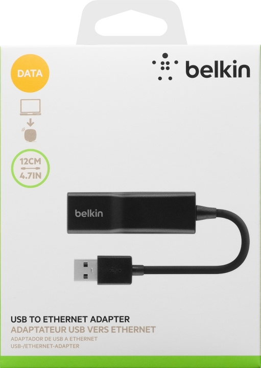 Belkin USB 2.0 to Ethernet adapter -USB-verkkokortti in the group COMPUTERS & PERIPHERALS / Network / Network cards / USB wireless at TP E-commerce Nordic AB (C44458)