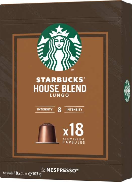 Starbucks Nespresso House Blend Kaffekapslar, 18st, 103g in the group HOME, HOUSEHOLD & GARDEN / Household appliances / Coffee makers and accessories / Coffee capsules at TP E-commerce Nordic AB (C44513)