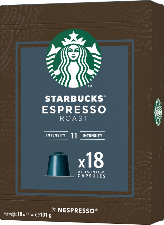 Starbucks Nespresso Espresso Roast Kaffekapslar, 18st, 103g in the group HOME, HOUSEHOLD & GARDEN / Household appliances / Coffee makers and accessories / Coffee capsules at TP E-commerce Nordic AB (C44514)
