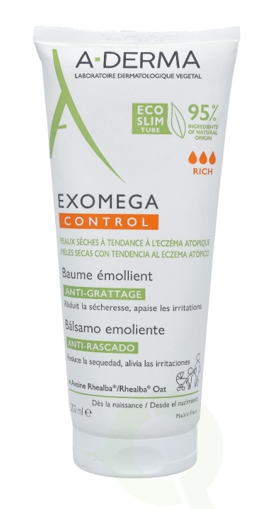 A-Derma Exomega Control Emollient Balm 200 ml in the group BEAUTY & HEALTH / Skin care / Body health / Body lotion at TP E-commerce Nordic AB (C45879)