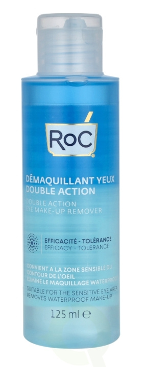 ROC Double Action Eye Make-up Remover 125 ml Suitable for the Sensitive Eye Area. Removes Waterproof Make-Up in the group BEAUTY & HEALTH / Makeup / Makeup removal at TP E-commerce Nordic AB (C46445)