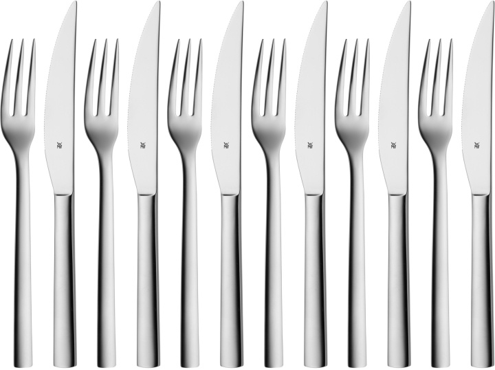 WMF Nuova stekkniv och gaffel, 12-delat set in the group HOME, HOUSEHOLD & GARDEN / Kitchen utensils / Other kitchen tools at TP E-commerce Nordic AB (C46736)