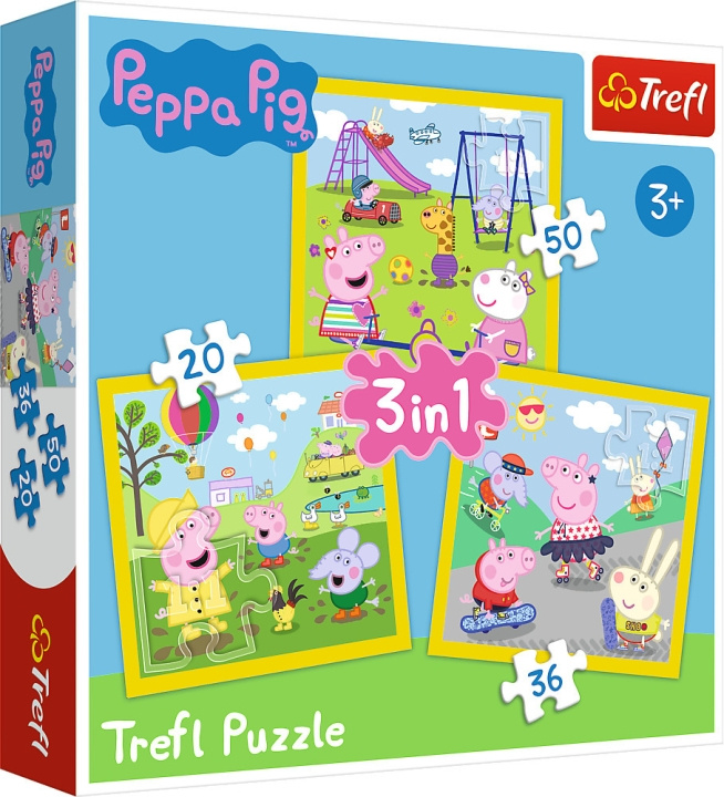 TREFL Peppa Pig 3 i 1 pussel, 20+36+50 bitar in the group TOYS, KIDS & BABY PRODUCTS / Toys / Puzzles at TP E-commerce Nordic AB (C46755)