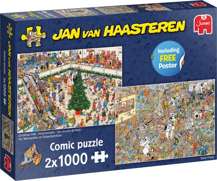 Jan Van Haasteren, 2 i 1 Holiday Shopping-pussel, 2 x 1000 bitar in the group TOYS, KIDS & BABY PRODUCTS / Toys / Puzzles at TP E-commerce Nordic AB (C46769)