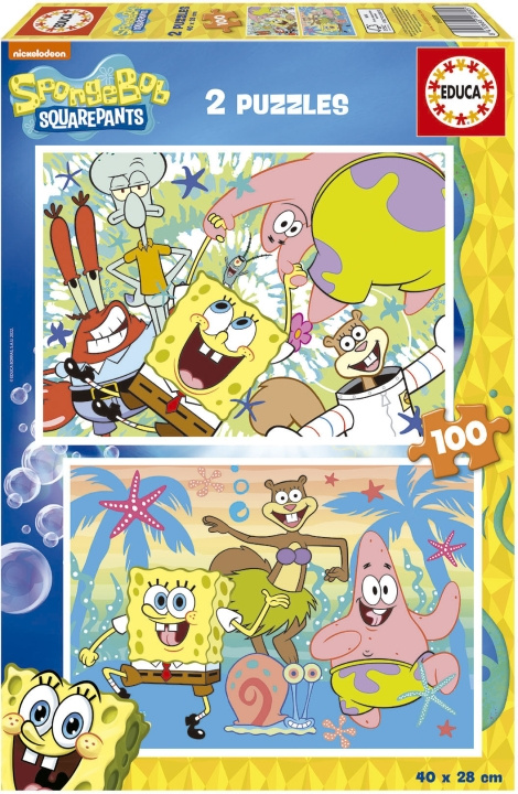 Educa Sponge Bob-pussel, 2x100 bitar in the group TOYS, KIDS & BABY PRODUCTS / Toys / Puzzles at TP E-commerce Nordic AB (C46969)