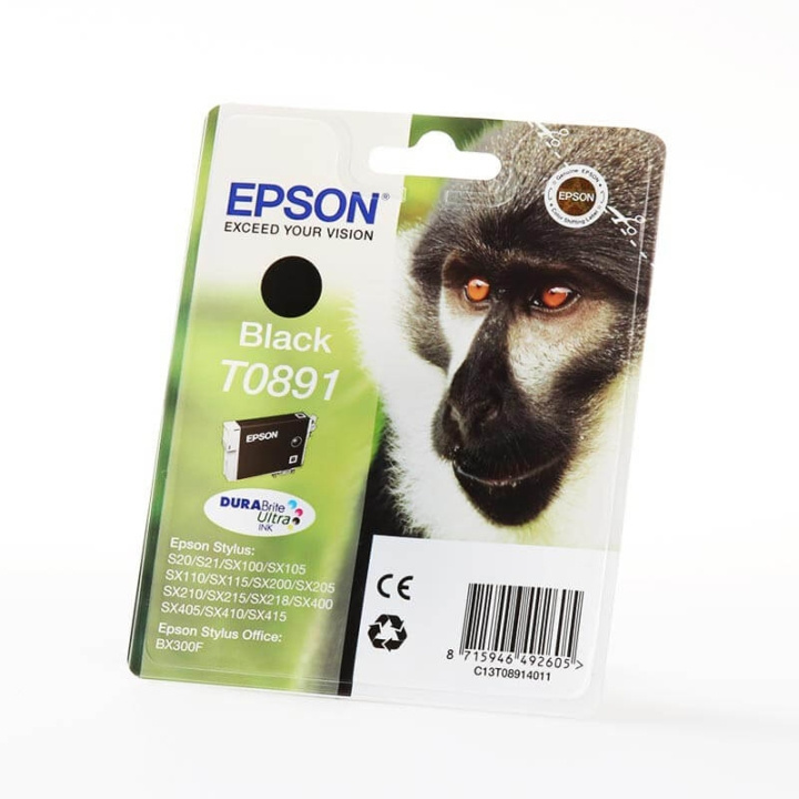 Epson Bläck C13T08914011 T0891 Svart, Apa in the group COMPUTERS & PERIPHERALS / Printers & Accessories / Ink & Toner / Ink cartridges / Epson at TP E-commerce Nordic AB (C47097)