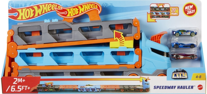 Hot Wheels City Speedway Hauler Truck in the group TOYS, KIDS & BABY PRODUCTS / Toys / Toy cars at TP E-commerce Nordic AB (C47188)