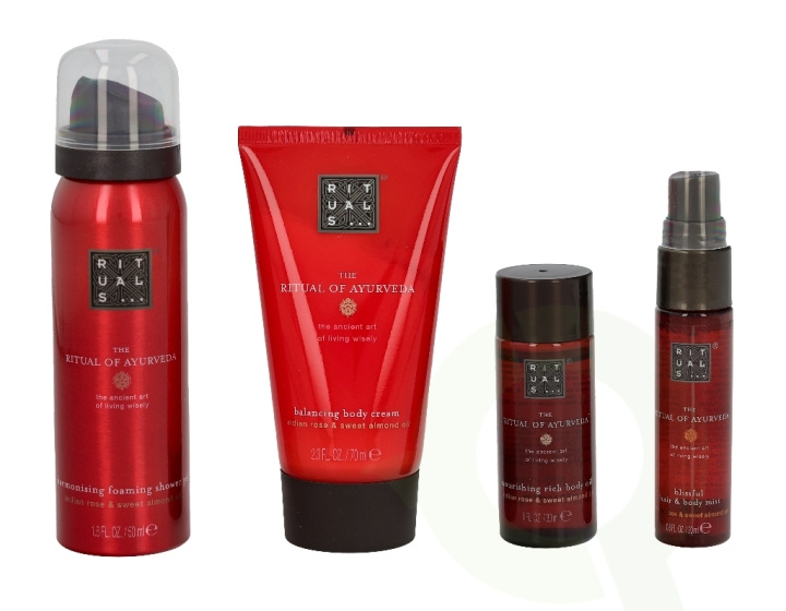 Rituals Ayurveda Set 170 ml Foaming Shower Gel 50ml/Rich Body Oil 30ml/Body Cream 70ml/Hair & Body Mist 20ml in the group BEAUTY & HEALTH / Skin care / Body health / Body lotion at TP E-commerce Nordic AB (C47425)