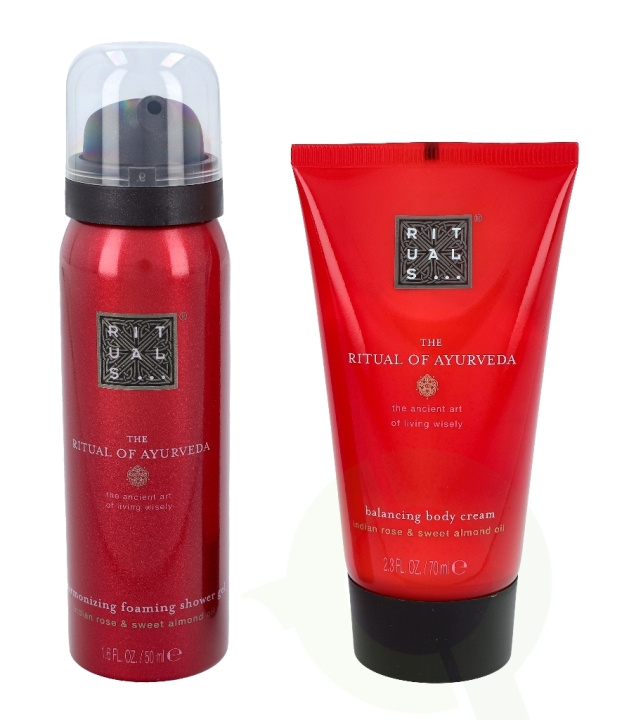 Rituals Ayurveda Set 120 ml Mini Travel Set-Foaming Shower Gel 50ml /Balancing Body Cream 70ml in the group BEAUTY & HEALTH / Skin care / Body health / Body lotion at TP E-commerce Nordic AB (C47428)