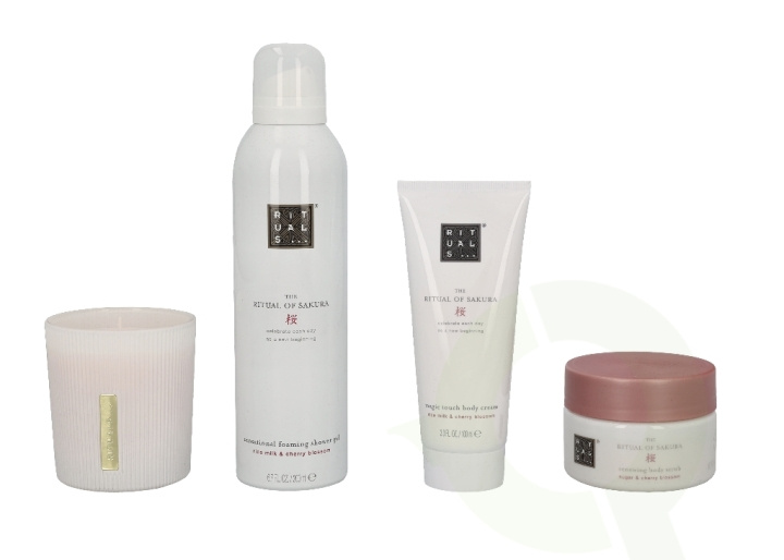 Rituals Sakura Set 565 ml Body Cream 100ml/Scented Candle 140g/Body Scrub 125g/Foaming showergel 200ml in the group BEAUTY & HEALTH / Gift sets / Gift sets for her at TP E-commerce Nordic AB (C47443)