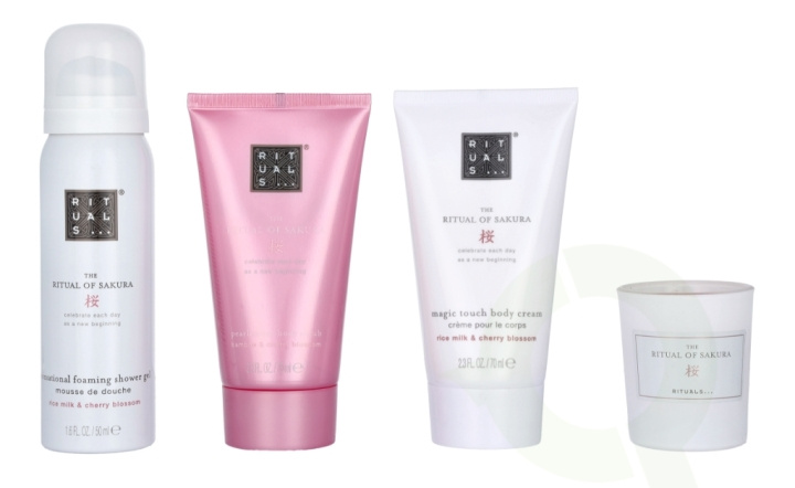 Rituals Sakura Set 215 ml Body Scrub Cream 70ml/Scented Candle 25gr/Body Cream 70ml/Foaming Shower Gel 50ml in the group BEAUTY & HEALTH / Gift sets / Gift sets for her at TP E-commerce Nordic AB (C47448)