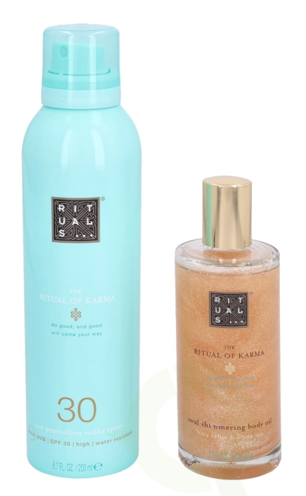 Rituals Karma Summer Sun Care Set 300 ml Body Shimmer Oil 100ml/Sun Protection Milky Spray SPF30 200ml in the group BEAUTY & HEALTH / Skin care / Tanning / Sunscreen at TP E-commerce Nordic AB (C47586)
