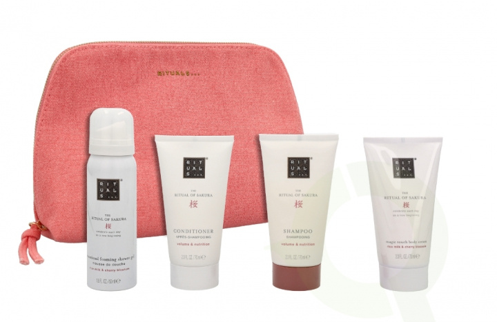 Rituals Sakura Set 260 ml Body Cream 70ml/Conditioner 70ml/Shampoo 70ml/Foaming Shower Gel 50ml/Pouch in the group BEAUTY & HEALTH / Gift sets / Gift sets for her at TP E-commerce Nordic AB (C47617)