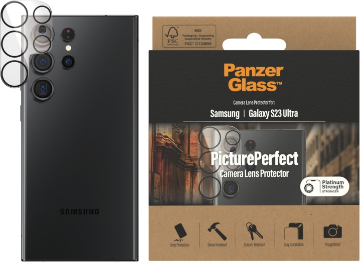 PanzerGlass PicturePerfect kameralinsskydd, Samsung Galaxy S23 Ultra in the group SMARTPHONE & TABLETS / Phone cases / Samsung at TP E-commerce Nordic AB (C47917)