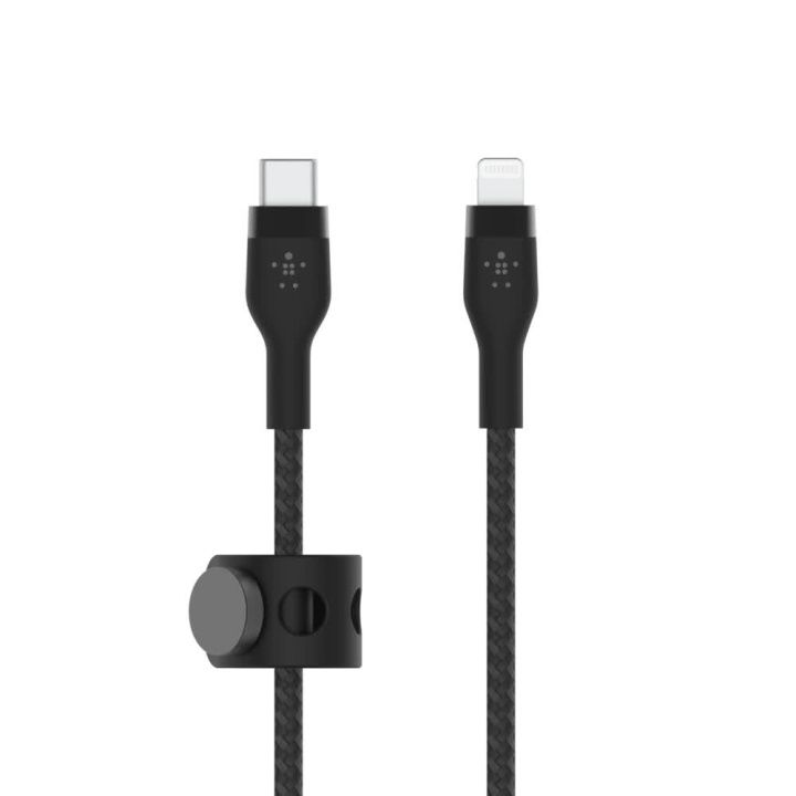 Belkin BOOST CHARGE USB-C to LTG Braided Silicon, 1m, Black in the group SMARTPHONE & TABLETS / Chargers & Cables / Cables / Cables Lightning at TP E-commerce Nordic AB (C48185)