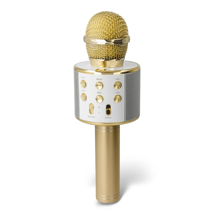 Forever Bluetooth microphone with speaker BMS-300 Lite gold in the group HOME ELECTRONICS / Audio & Picture / Handheld Microphones at TP E-commerce Nordic AB (C48658)