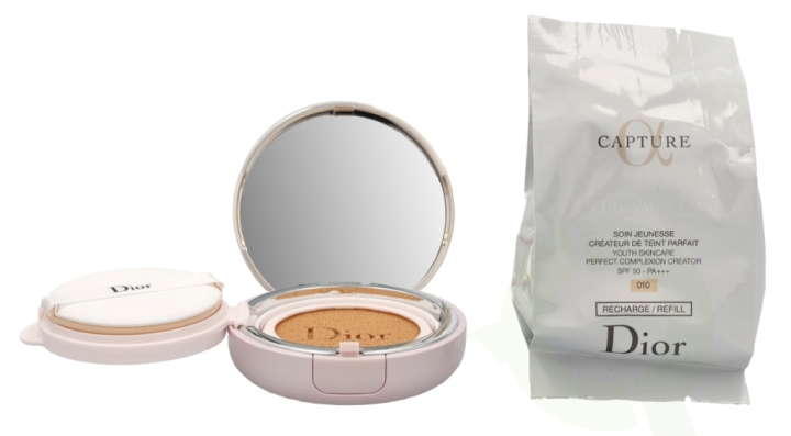 Dior Capture Dreamskin Moist & Perfect Cushion SPF50 30 gr #010 - PA+++/2X15gr in the group BEAUTY & HEALTH / Makeup / Facial makeup / Rouge / Bronzer at TP E-commerce Nordic AB (C48722)