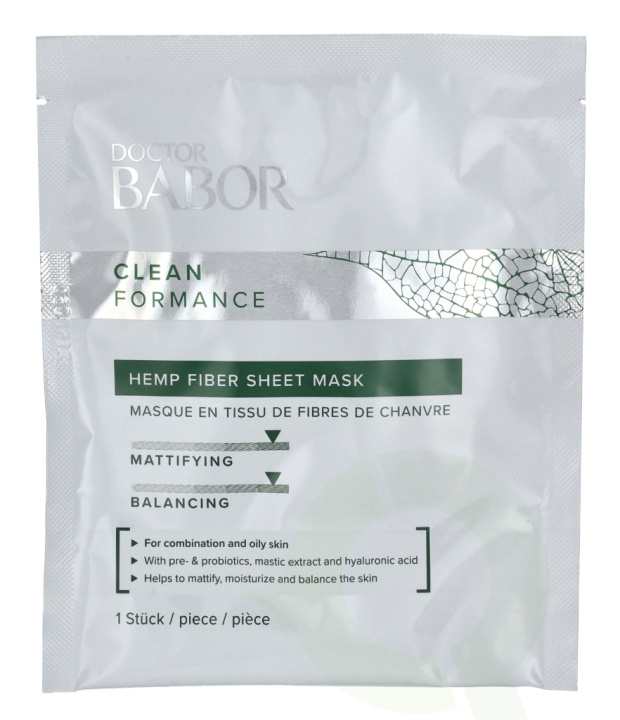 Babor Clean Formance Hemp Fiber Sheet Mask 1 Piece in the group BEAUTY & HEALTH / Skin care / Face / Masks at TP E-commerce Nordic AB (C49215)