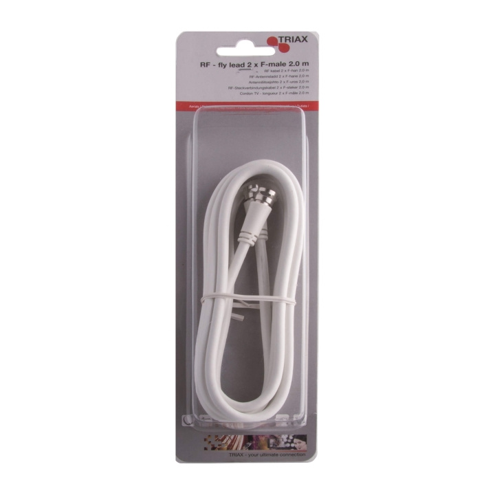 Triax Antennkabel F till F 2 m Vit in the group HOME ELECTRONICS / Cables & Adapters / Antenna cables & Accessories / Antenna cables at TP E-commerce Nordic AB (C49414)