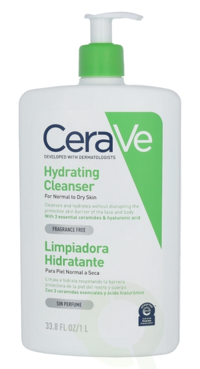 Cerave Hydrating Cleanser 1000 ml Normal to Dry Skin in the group BEAUTY & HEALTH / Skin care / Face / Cleaning at TP E-commerce Nordic AB (C49602)