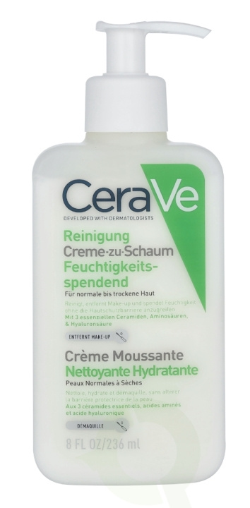 Cerave Hydrating Cream-To-Foam Cleanser 236 ml For Normal To Dry Skin in the group BEAUTY & HEALTH / Skin care / Face / Cleaning at TP E-commerce Nordic AB (C49626)