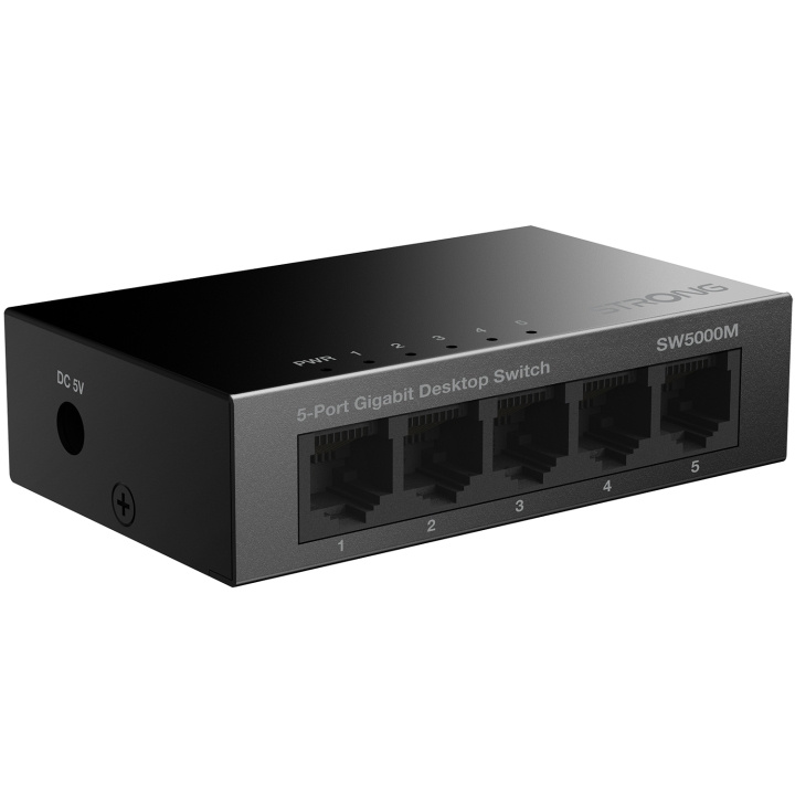 Strong 5-port Gigabitswitch Metall Svart in the group COMPUTERS & PERIPHERALS / Network / Switches at TP E-commerce Nordic AB (C49976)