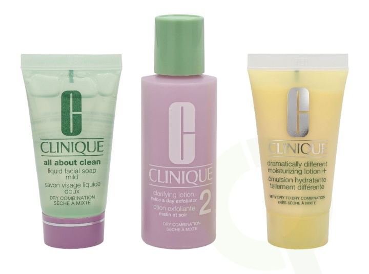 Clinique 3 Step Intro System Type 2 Set 120 ml Liquid Soap Mild 30ml/Exfoliator Lotion 60ml/Moisturizing Lotion 30ml in the group BEAUTY & HEALTH / Gift sets / Gift sets for her at TP E-commerce Nordic AB (C50182)