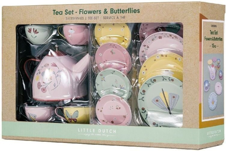 Little Dutch Flowers & Butteflies - Te-set, Rosa in the group TOYS, KIDS & BABY PRODUCTS / Toys / Kitchen toys at TP E-commerce Nordic AB (C52034)