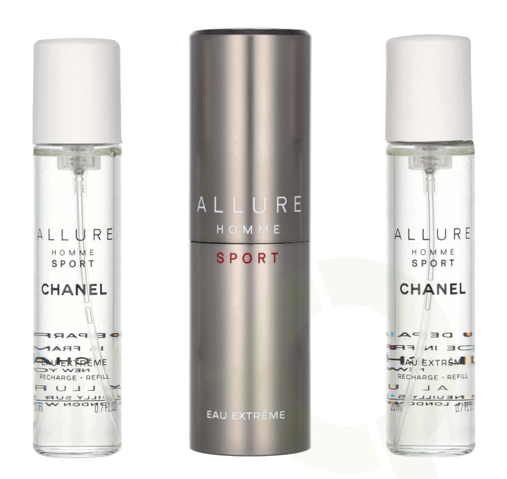 Chanel Allure Homme Sport Eau Extreme Giftset 60 ml Travel Spray Edp Spray 20ml/2x Refill Edp 20ml - Twist and Spray in the group BEAUTY & HEALTH / Gift sets / Gift sets for him at TP E-commerce Nordic AB (C53170)